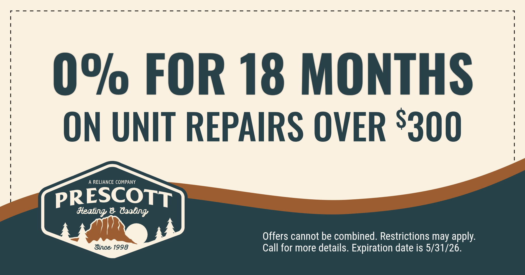 0% for 18 months on unit repairs